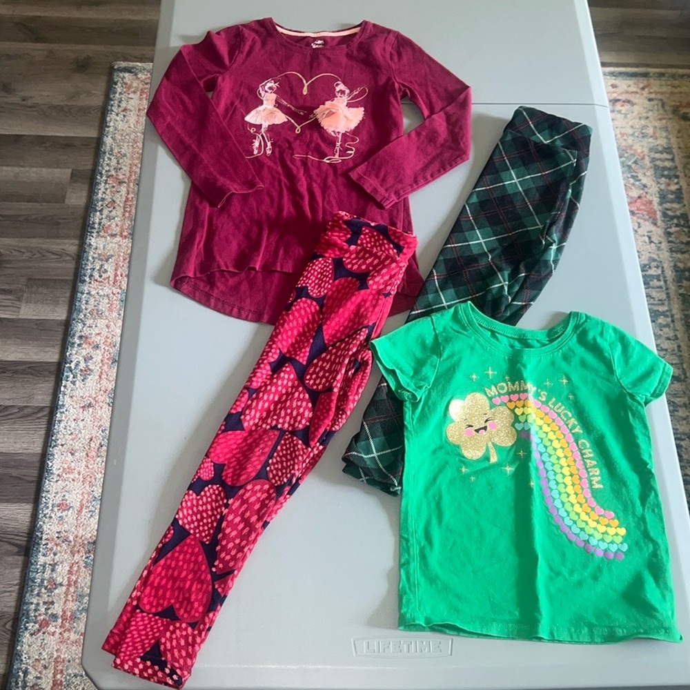 2 Matching LulaRoe Tops & Bottoms from Julian’s Closet & Children’s Place Also 4